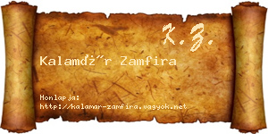 Kalamár Zamfira névjegykártya